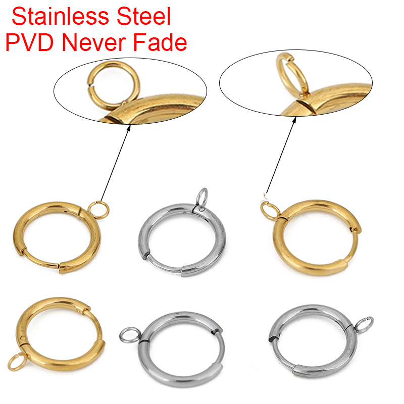 Jewelry Making Thread - 10 個 PVD ​​決してフェードイヤリングフック作る 16 ミリメートル低刺激性ステンレス鋼イヤリングクラスプワイヤージュエリー所見用品