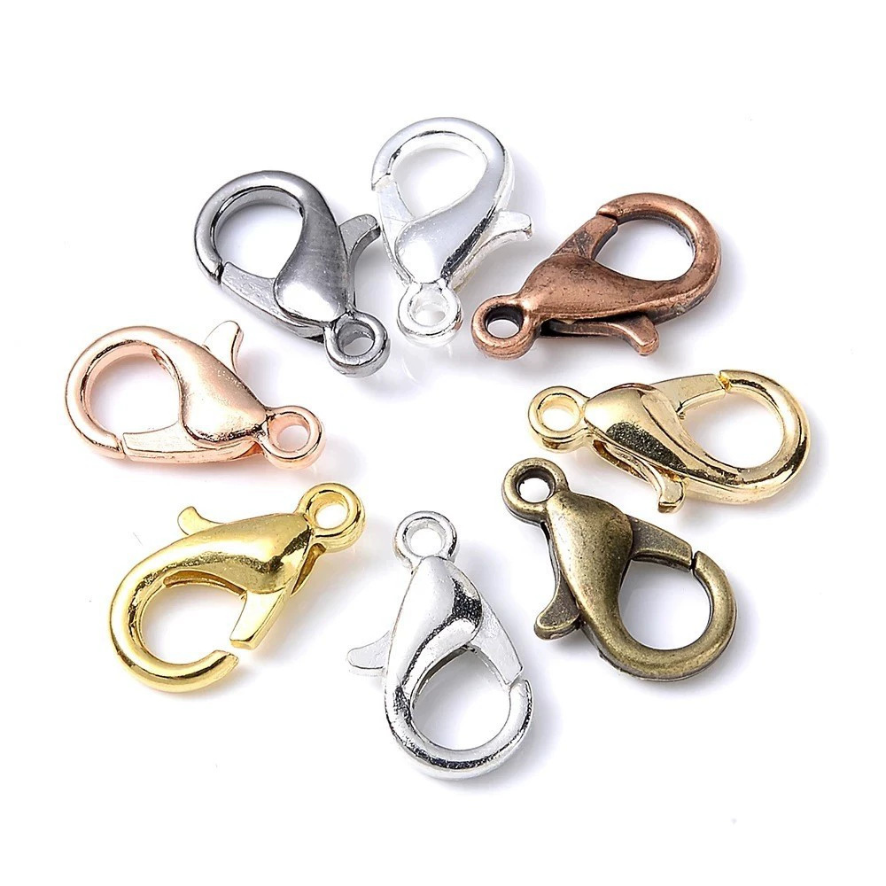 Jewelry Making Metal Supplies - 100個入り 9mm 12mm 14mm 亜鉛合金ロブスタークラスプ マルチサイズ