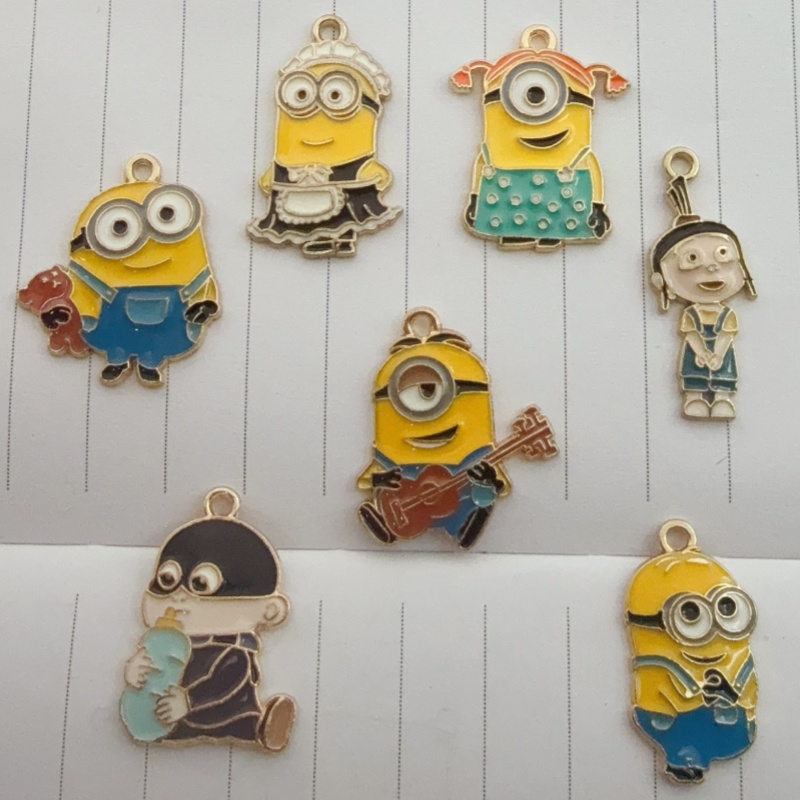 Jewelry Making Accessories - 10個入り合金製ドリップオイル漫画ペンダント、DIYジュエリー製作イヤリング、キーホルダーアクセサリー