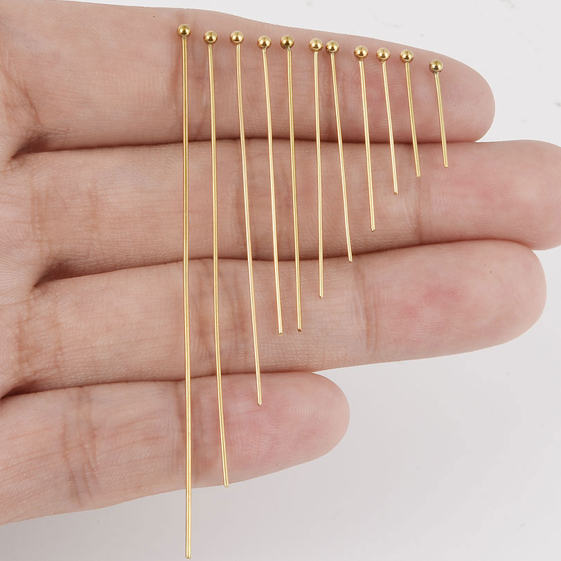 Jewelry Making Head Pins - 200個入り ボールヘッドピン ステンレス製 ビーズピン DIY イヤリング