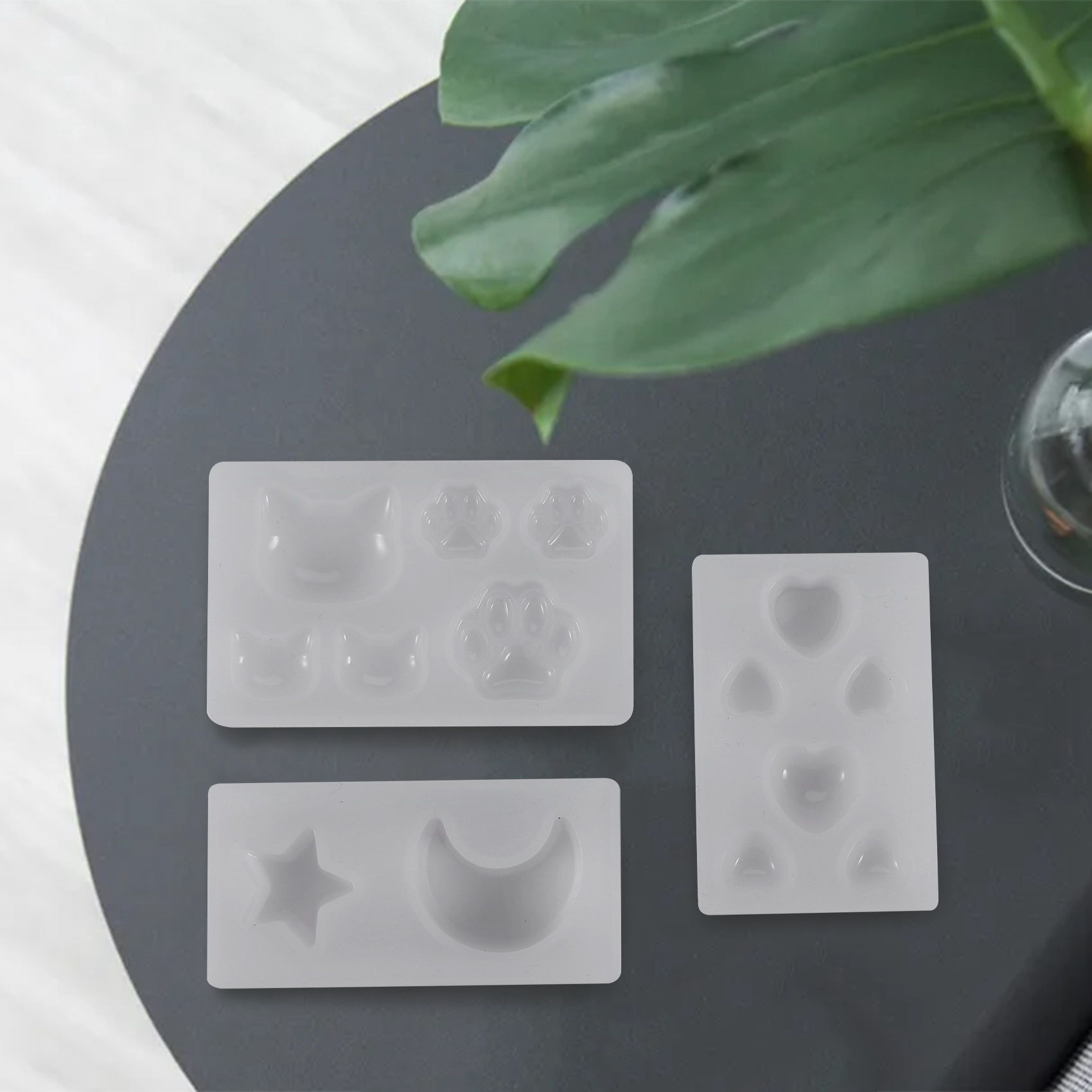 Jewelry Making With Resin - ABQR 猫クマハートムーンスターシリコーン型樹脂シリコーン型手作り Diy ジュエリー作成エポキシ樹脂金型