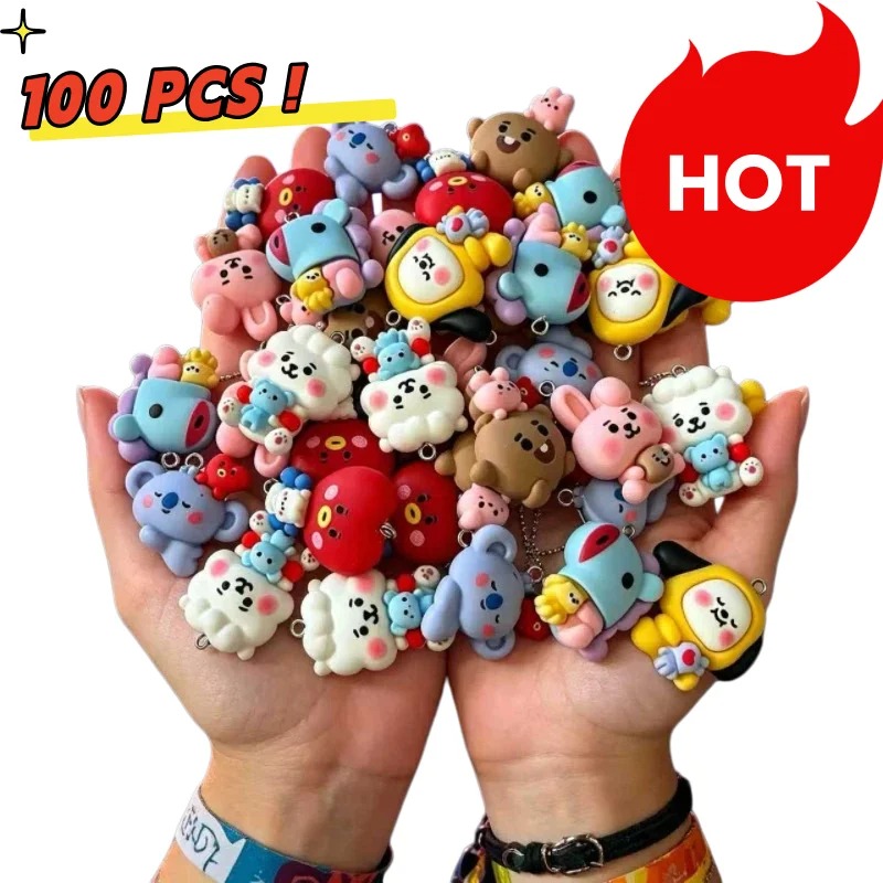 Jewelry Making Accessories - 7 個 BT21 樹脂漫画チャーム DIY アクセサリークラフト用品ジュエリー作成用イヤリングネックレスブレスレットペンダント電話デコ