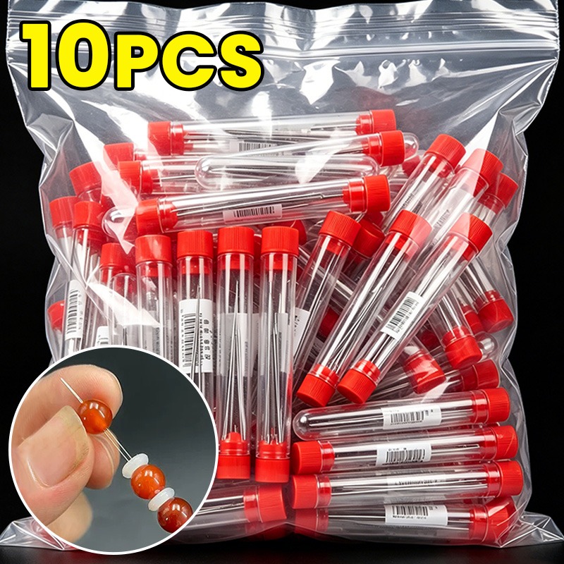 Jewelry Making Thread - 1/10個入り オープンビーズニードル DIYビーズ針 ジュエリーリードニードルセット ネックレスDIYジュエリー製作ツール 手作りビーズ通し針