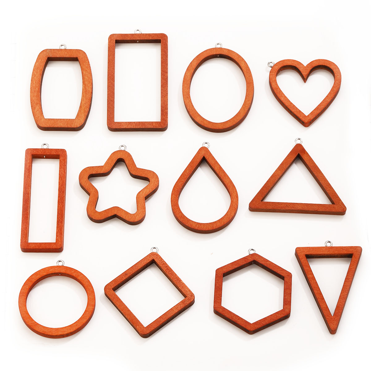 Jewelry Making With Resin - 10 個の三角形長方形木製幾何学チャームイヤリングブレスレットコネクタ所見 DIY UV 樹脂装飾ジュエリー作成用
