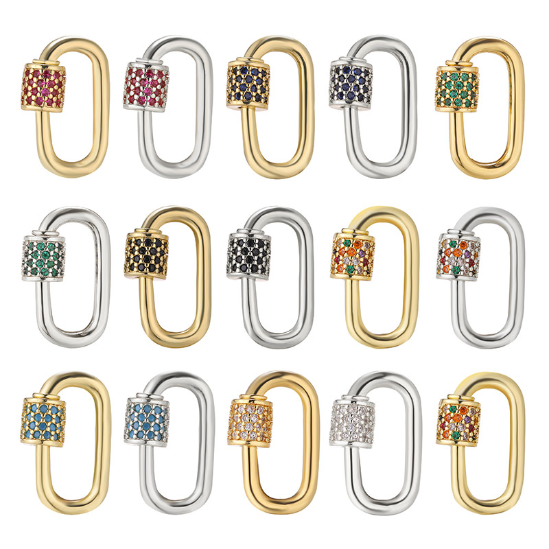 Jewelry Making Metal Supplies - Juya DIY レインボーチャームカラビナファスナー装飾春ロブスターネジロケットクラスプアクセサリーペンダントジュエリーメイキング用
