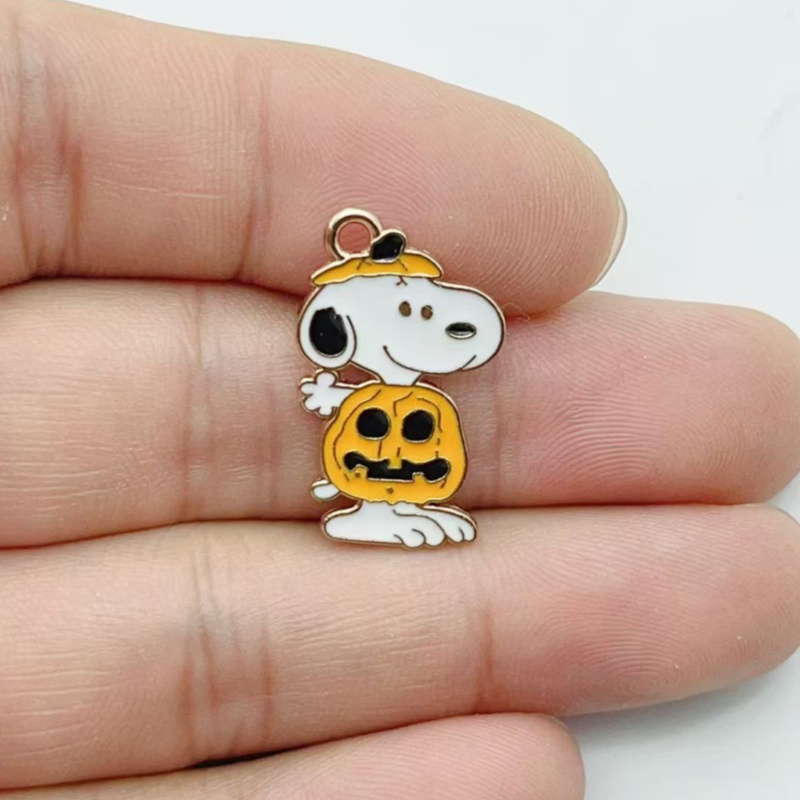 10 個かわいいハロウィン漫画子犬合金エナメルチャームカボチ - Jewelry Making Accessories のレビューと価格