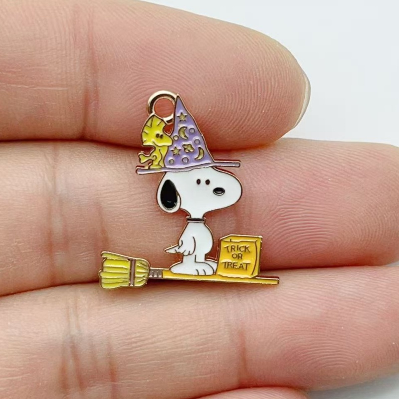 10 個かわいいハロウィン漫画子犬合金エナメルチャームカボチ - Jewelry Making Accessories のレビューと価格