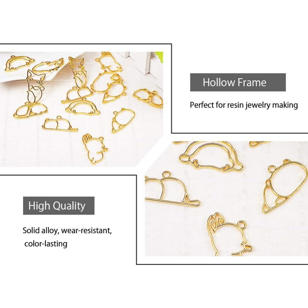 Hibernatorテーマのオープンベゼルチャーム、合金フレ - Jewelry Making With Resin のレビューと価格