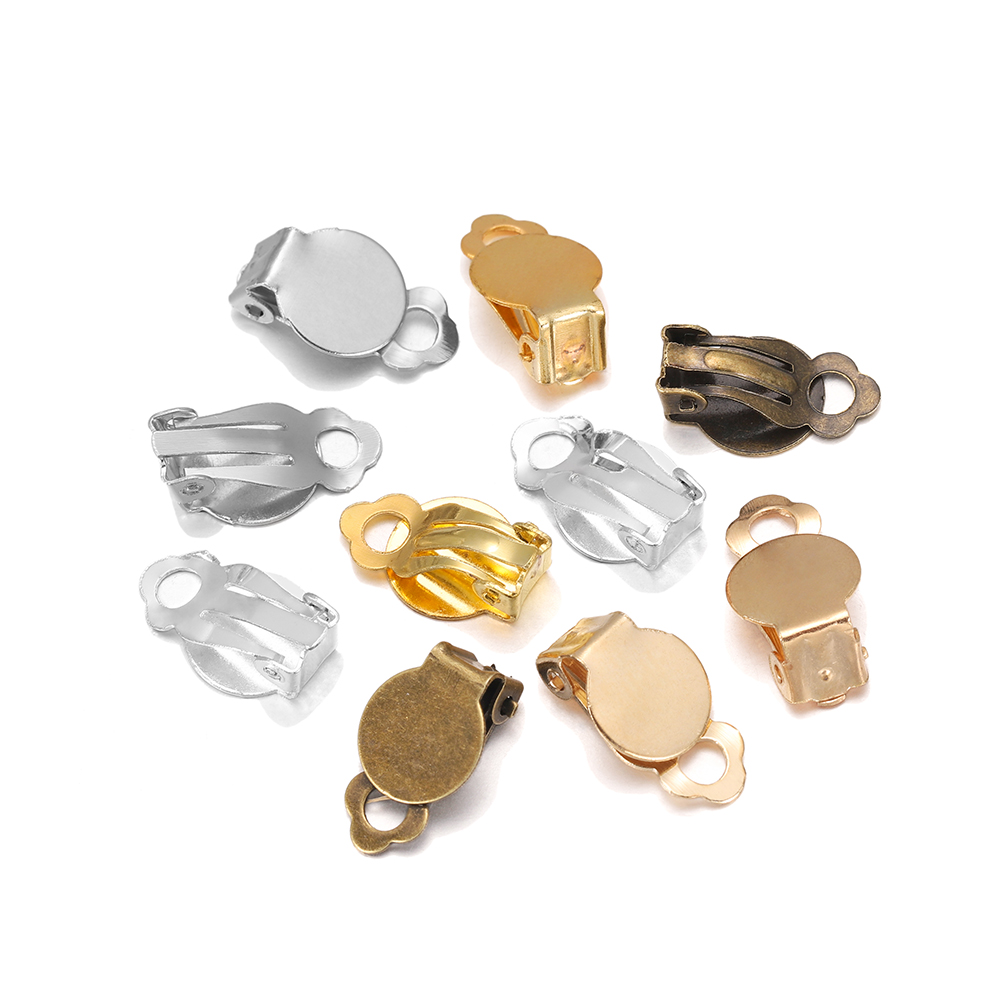50個/ロット 10mm メタルイヤークリップ イヤリング  - Jewelry Making Set のレビューと価格
