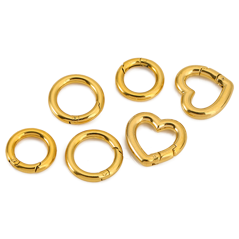 2 個ステンレス鋼クラスプハートラウンドリングロブスタークラ - Jewelry Making Metal Supplies のレビューと価格