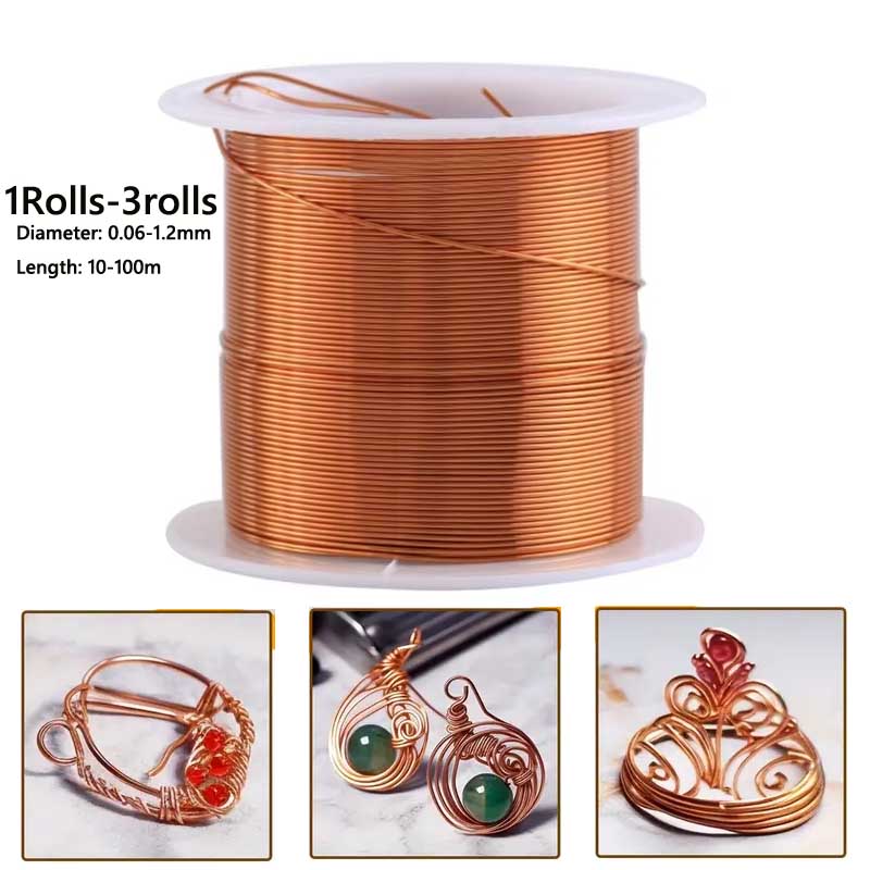 1-3 ロール軟銅線電気培養園芸 0.06-1.2 ミリメー - Jewelry Making Thread のレビューと価格