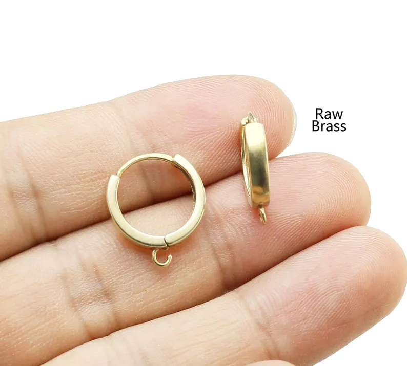 10個の真鍮イヤーフープ、レバーバックイヤリングフック、イヤ - Jewelry Making Thread のレビューと価格