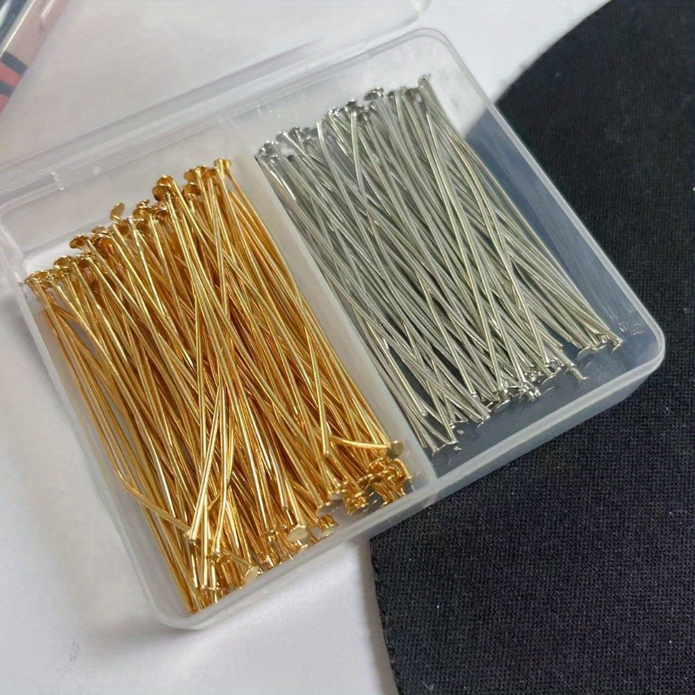 200本入り 30/40/50mm 鉄製針 ボックス入り 卸 - Jewelry Making Head Pins のレビューと価格