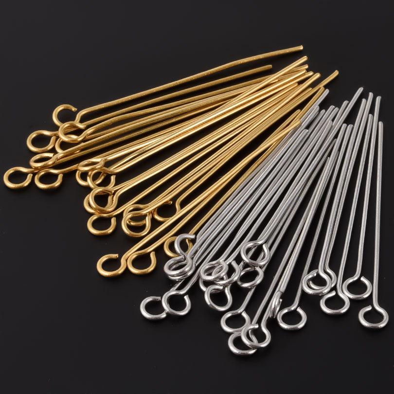 50個/ロット 304ステンレス製 オープンアイピン ループ - Jewelry Making Head Pins のレビューと価格