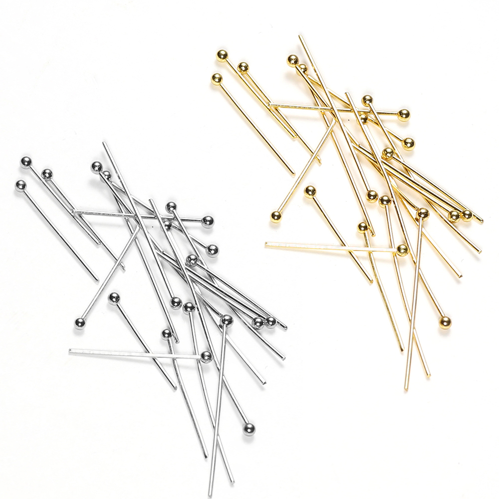 50個入り 0.6mm ステンレス製 ゴールドメッキ ヘッド - Jewelry Making Head Pins のレビューと価格