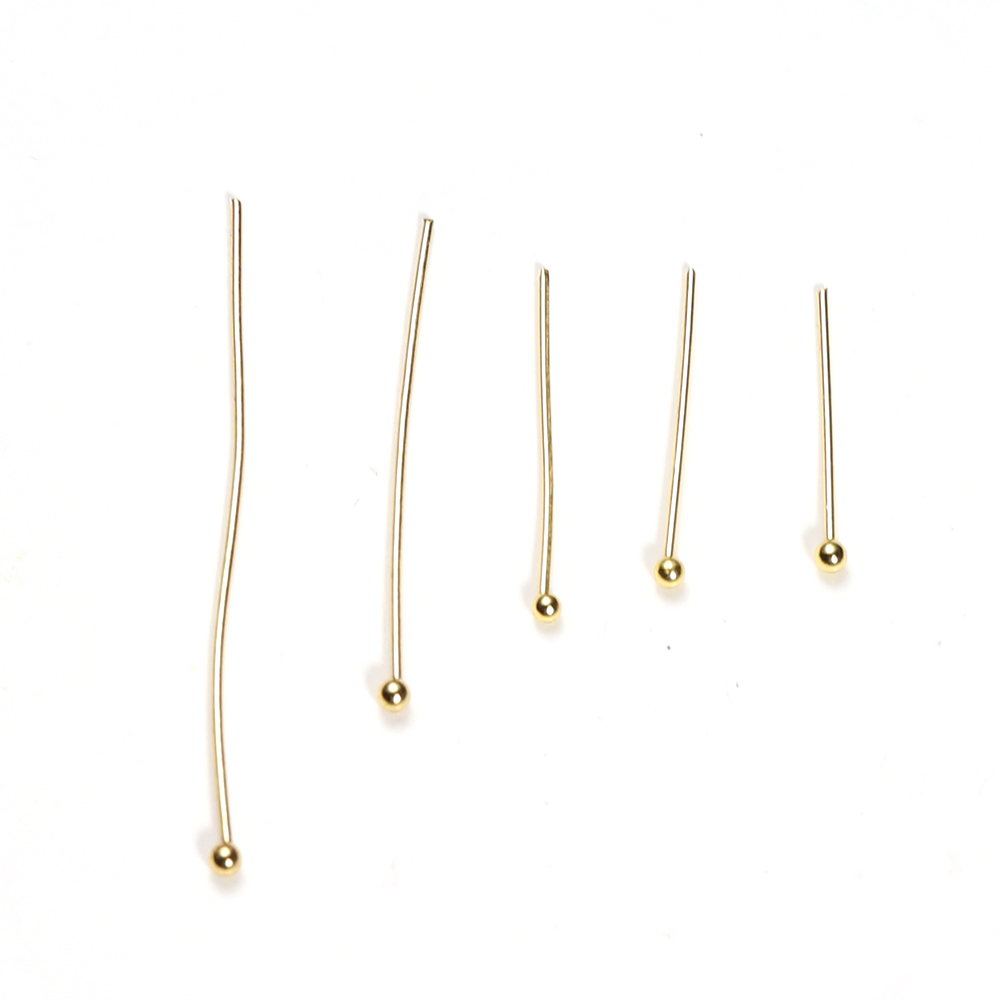 50個入り 0.6mm ステンレス製 ゴールドメッキ ヘッド - Jewelry Making Head Pins のレビューと価格