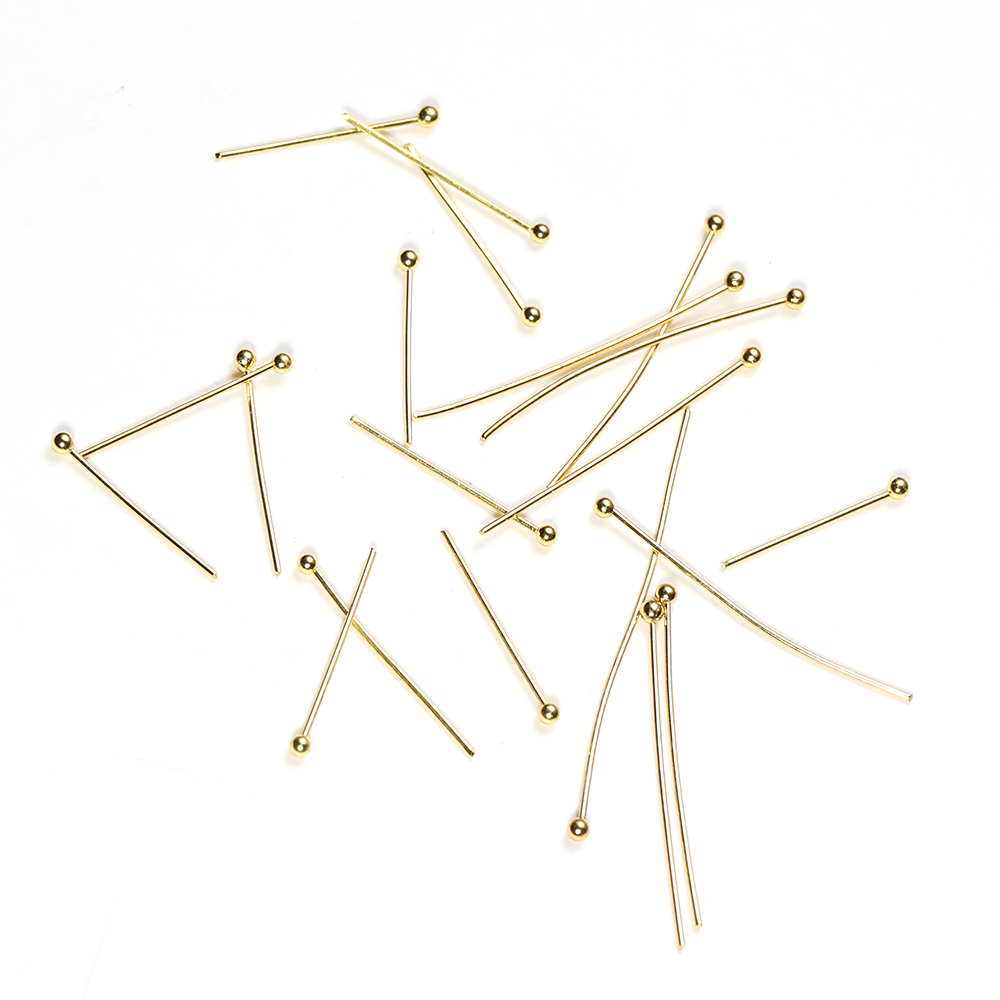 50個入り 0.6mm ステンレス製 ゴールドメッキ ヘッド - Jewelry Making Head Pins のレビューと価格