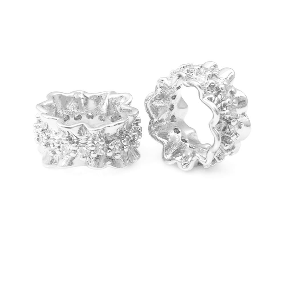真鍮製ジルコン大穴シリンダー型スペーサービーズ、ブレスレット - Jewelry Making Store のレビューと価格