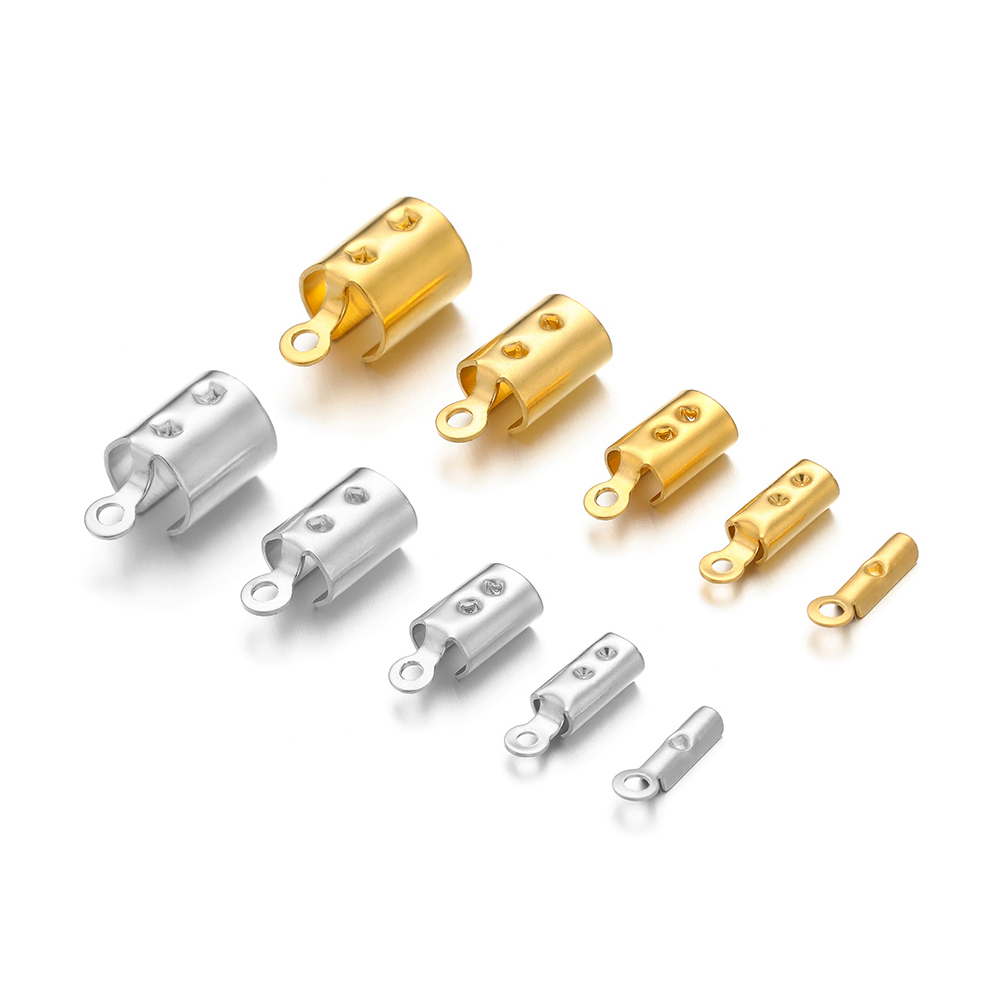 50 個のステンレス鋼高品質圧着エンドビーズキャップレザーコ - Jewelry Making Metal Supplies のレビューと価格