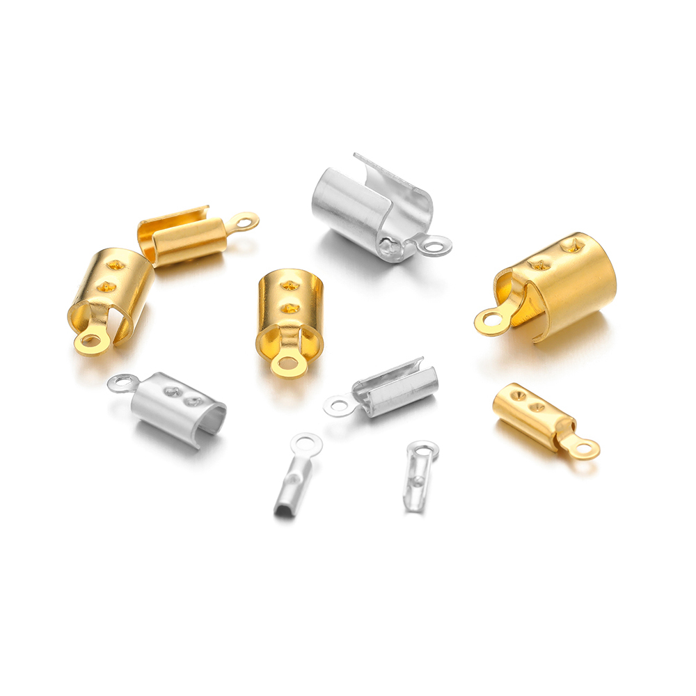 50 個のステンレス鋼高品質圧着エンドビーズキャップレザーコ - Jewelry Making Metal Supplies のレビューと価格