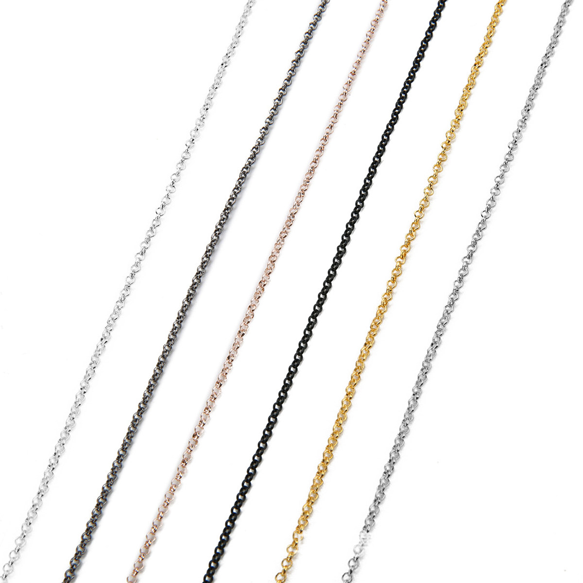 2mmの薄い黒色のケーブルチェーン。DIYのジュエリー製作、 - Jewelry Making Store のレビューと価格