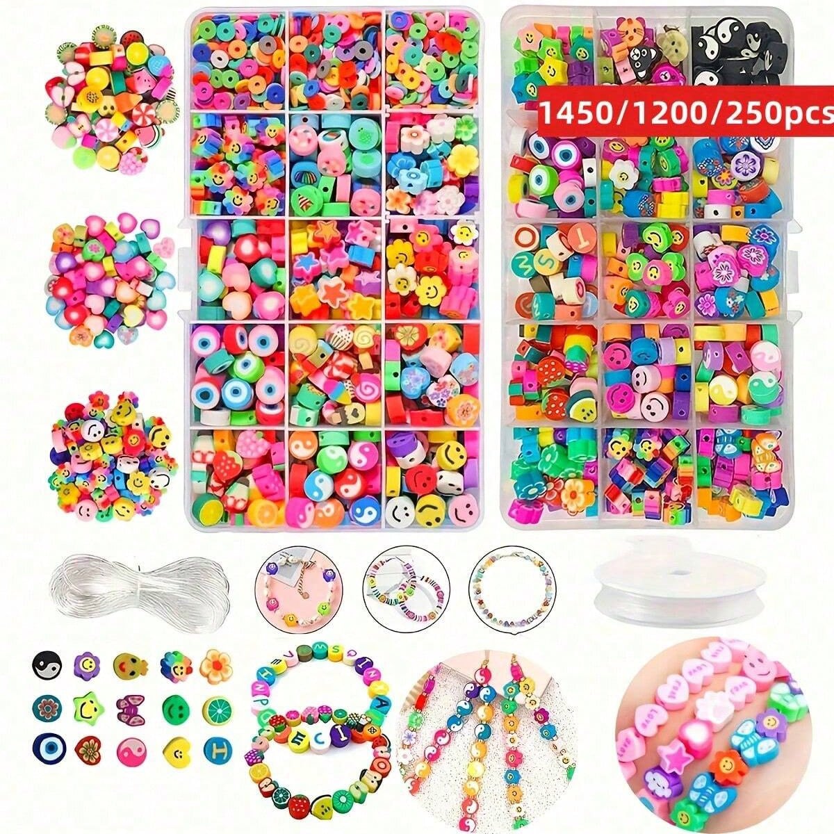 1450/1200/250個入りポリマークレイビーズセット、 - Jewelry Making Thread のレビューと価格
