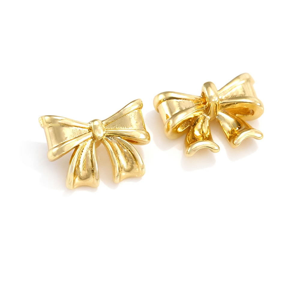 18Kゴールドカラー真鍮グリッドボウチャームペンダント高品質 - Jewelry Making Store のレビューと価格