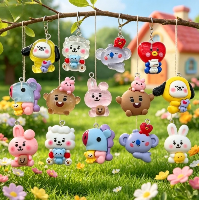 7 個 BT21 樹脂漫画チャーム DIY アクセサリークラ - Jewelry Making Accessories のレビューと価格