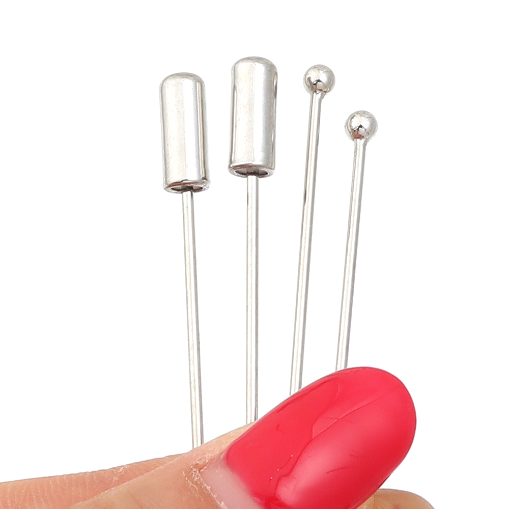 10個/ロット 60/90cm ロジウムカラー銅製 ロングヘ - Jewelry Making Head Pins のレビューと価格