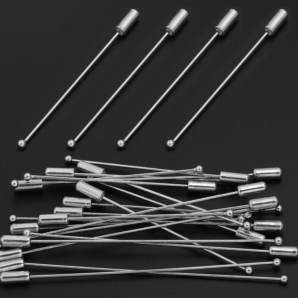 10個/ロット 60/90cm ロジウムカラー銅製 ロングヘ - Jewelry Making Head Pins のレビューと価格