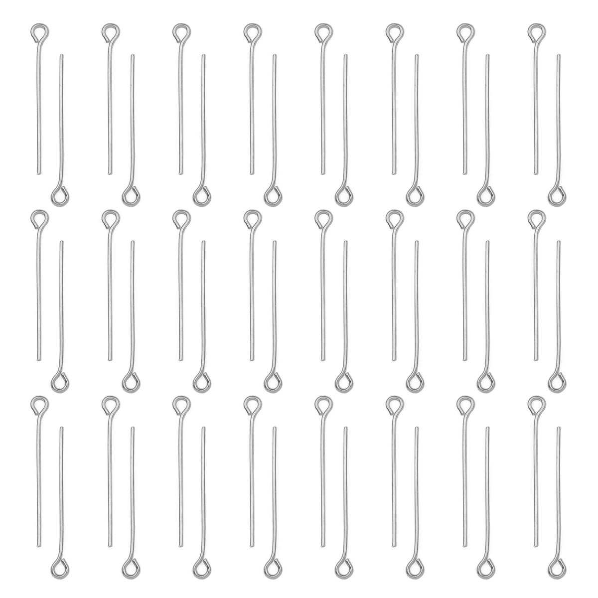 100個/ロット ステンレス製アイピン DIYジュエリーアク - Jewelry Making Head Pins のレビューと価格