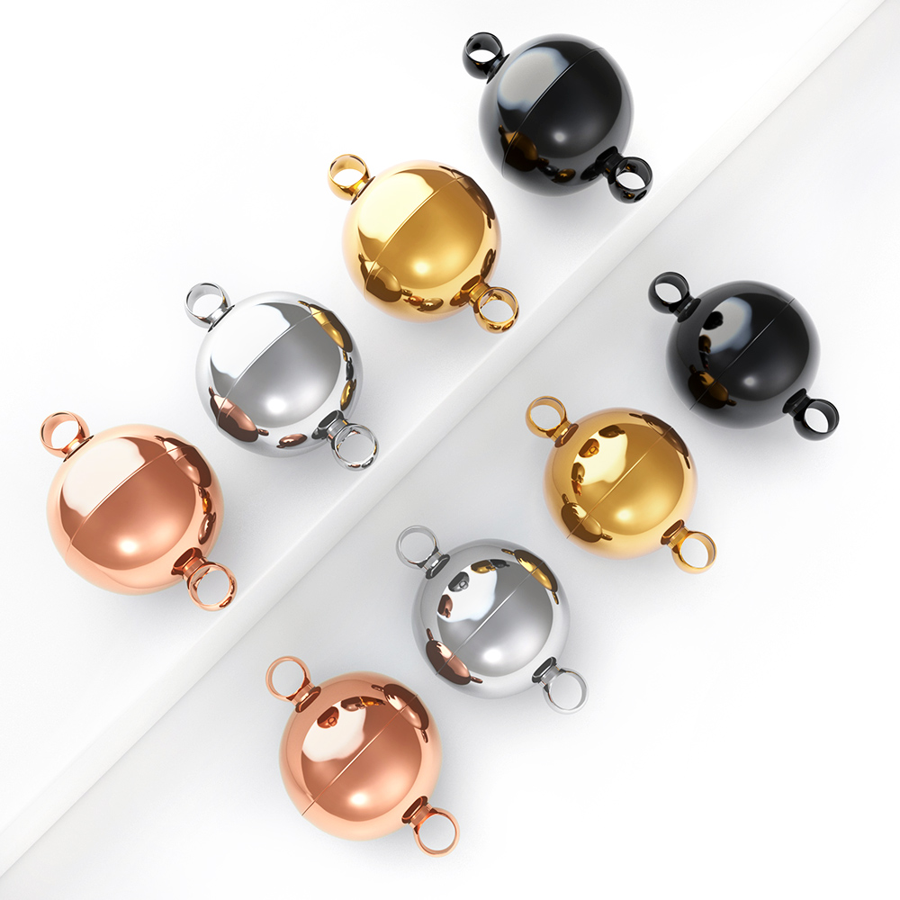 2個入り ステンレス製 マグネット式留め金具 ボール型エンド - Jewelry Making Metal Supplies のレビューと価格