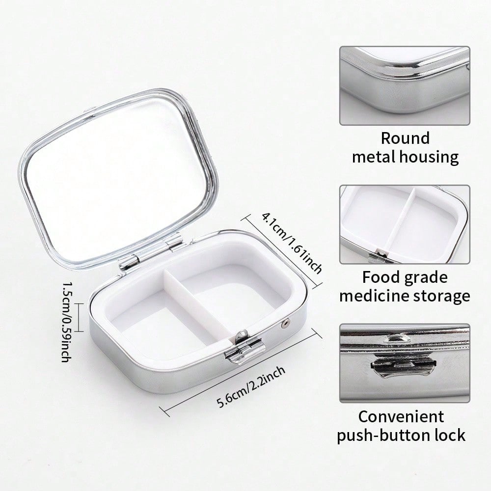 ハート型のミニピルボックス、二層構造、携帯用金属製収納ボック - Jewelry Making Store のレビューと価格