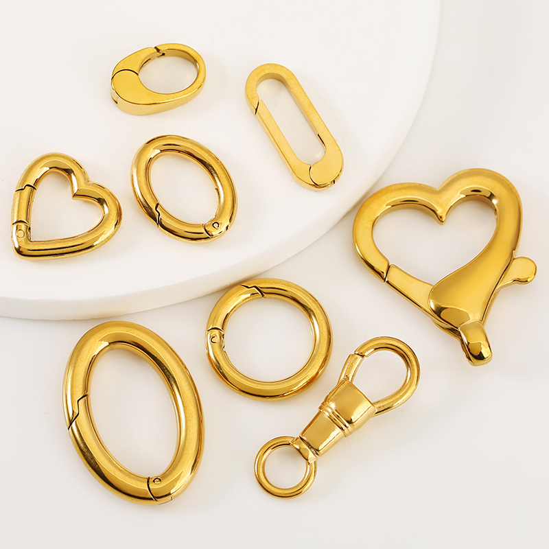 2 個ステンレス鋼クラスプ強力なオーバルハートラウンドポリッ - Jewelry Making Metal Supplies のレビューと価格