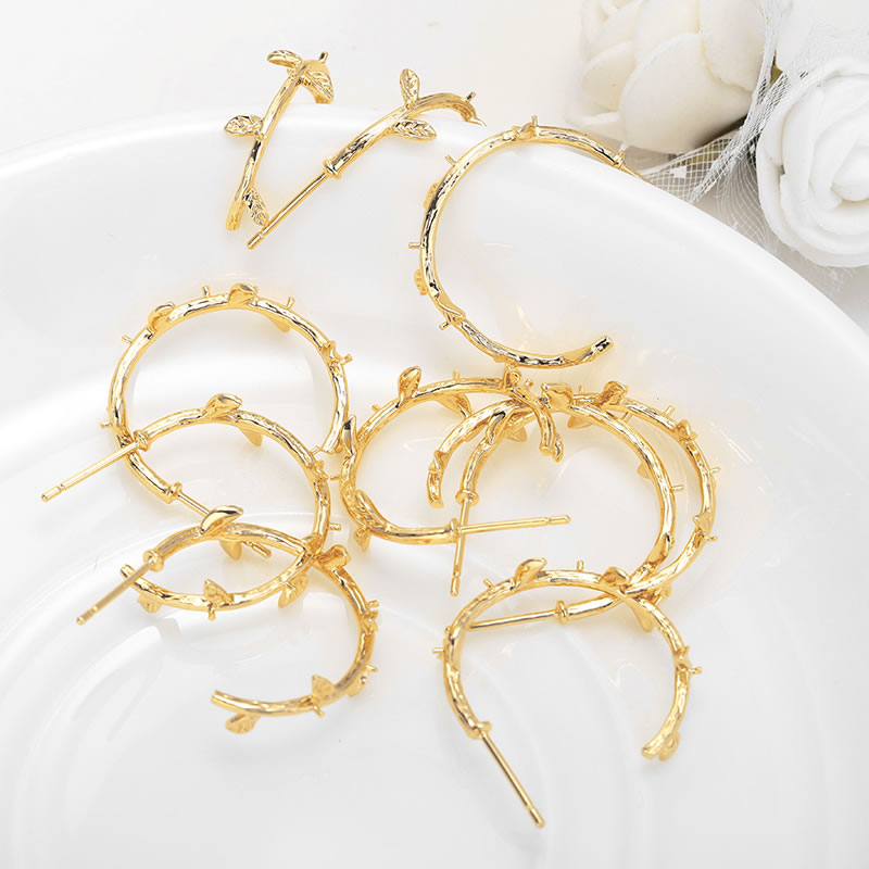 6個入り、18Kゴールドカラーの真鍮製、半円型のスタッドピア - Jewelry Making Set のレビューと価格