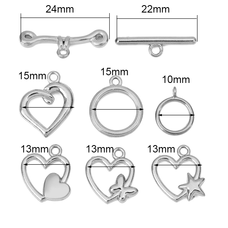 5セットPVD加工ステンレス鋼OTクラスプトグルブレスレット - Jewelry Making Metal Supplies のレビューと価格