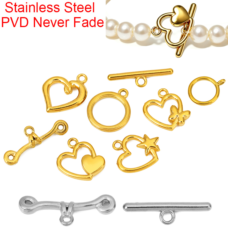 5セットPVD加工ステンレス鋼OTクラスプトグルブレスレット - Jewelry Making Metal Supplies のレビューと価格