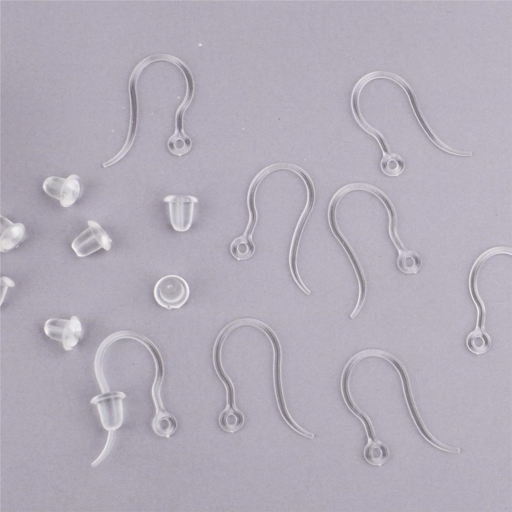 40個の透明なプラスチック製イヤリングフック、ループ付きイヤ - Jewelry Making With Resin のレビューと価格