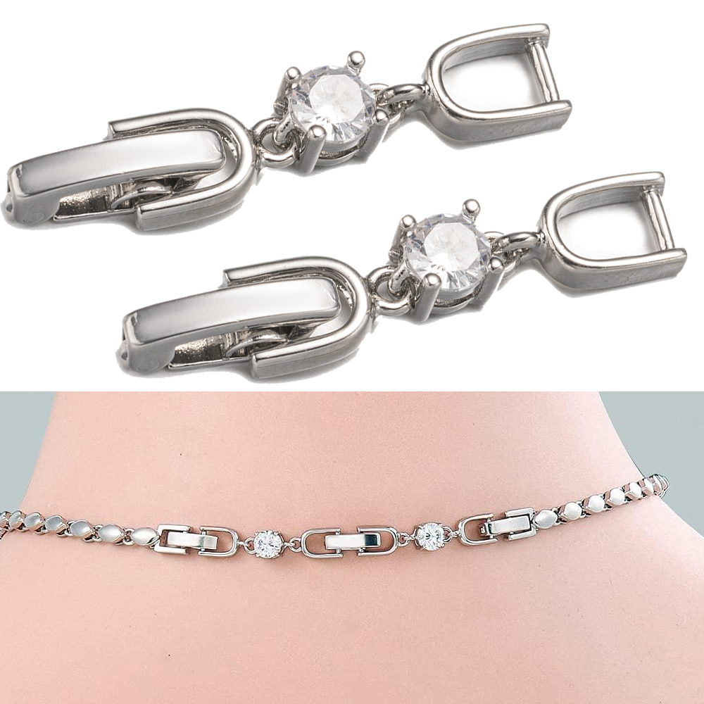 5 個ホワイトゴールドメッキクリスタルラインストーンフォール - Jewelry Making Set のレビューと価格