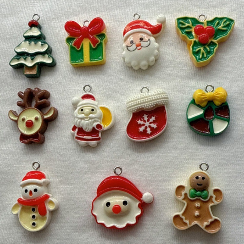 10 個クリスマス漫画シリーズ樹脂ペンダント DIY ジュエ - Jewelry Making Accessories のレビューと価格