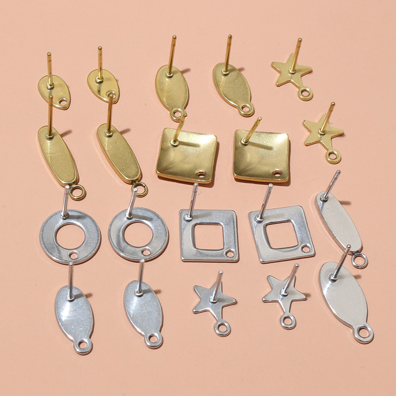 20個ステンレス鋼クラフトイヤリングスタッド幾何学的多角形イ - Jewelry Making Metal Supplies のレビューと価格