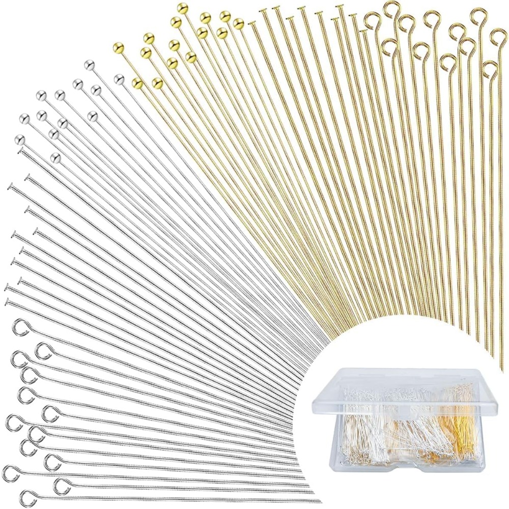 600個入り フラットヘッドアイビーズピン ジュエリー製作D - Jewelry Making Head Pins のレビューと価格