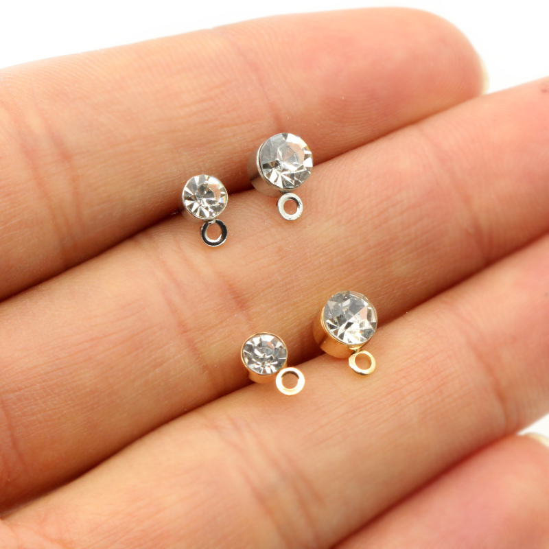 50 個のスタッドピアスピンジルコン 4/5/6 ミリメート - Jewelry Making Set のレビューと価格